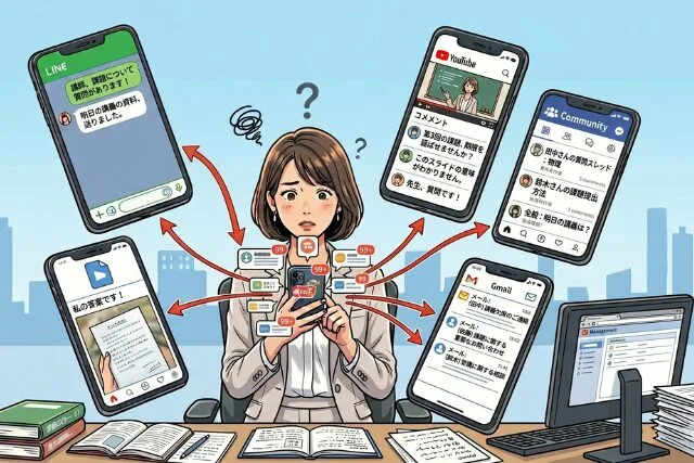 オンライン講座 情報が散らばる 管理が煩雑 一元化