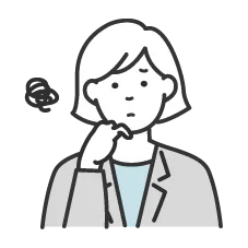 悩んでいる女性のイラスト