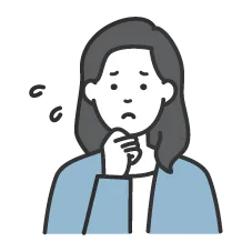 悩んでいる女性のイラスト