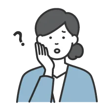 悩んでいる女性のイラスト